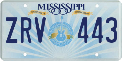 MS license plate ZRV443