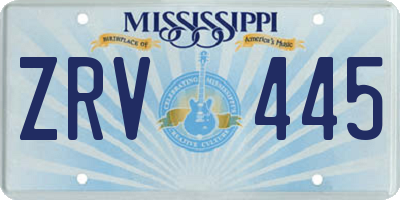 MS license plate ZRV445