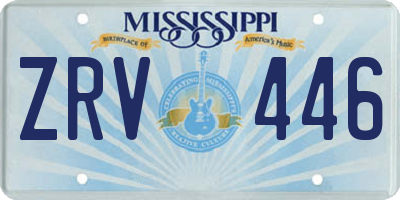 MS license plate ZRV446