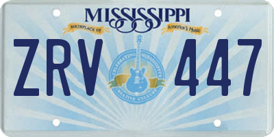 MS license plate ZRV447