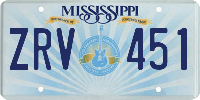 MS license plate ZRV451