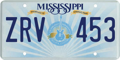 MS license plate ZRV453