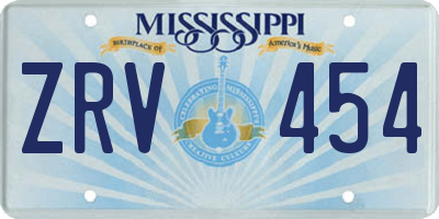 MS license plate ZRV454