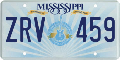 MS license plate ZRV459