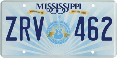 MS license plate ZRV462