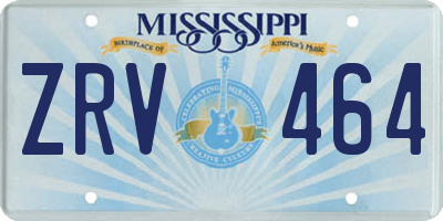 MS license plate ZRV464