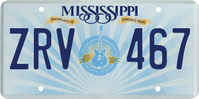 MS license plate ZRV467