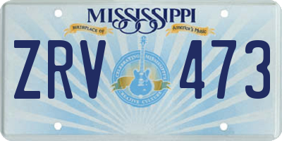 MS license plate ZRV473
