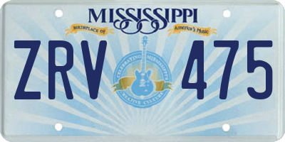 MS license plate ZRV475