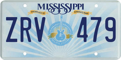 MS license plate ZRV479