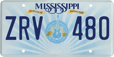 MS license plate ZRV480