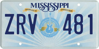 MS license plate ZRV481