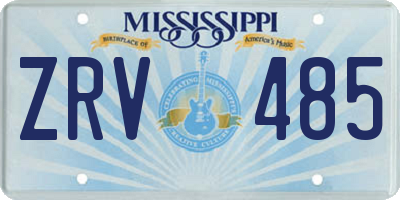 MS license plate ZRV485