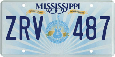 MS license plate ZRV487