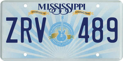 MS license plate ZRV489