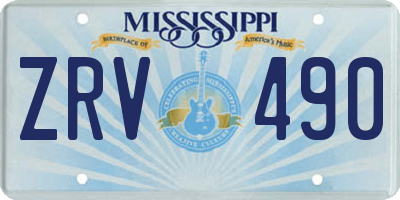 MS license plate ZRV490