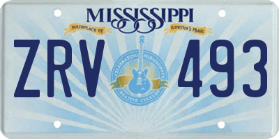 MS license plate ZRV493