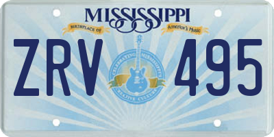 MS license plate ZRV495