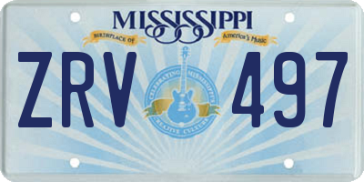 MS license plate ZRV497