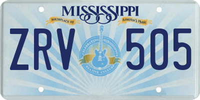 MS license plate ZRV505