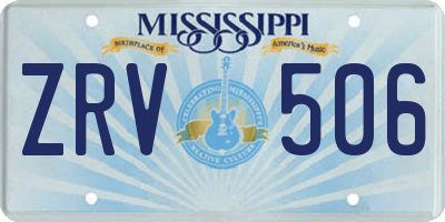 MS license plate ZRV506