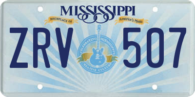MS license plate ZRV507