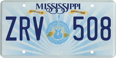 MS license plate ZRV508