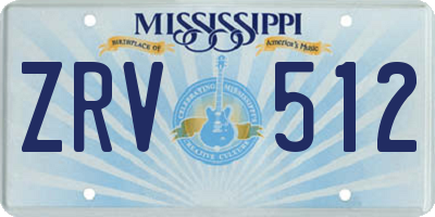 MS license plate ZRV512
