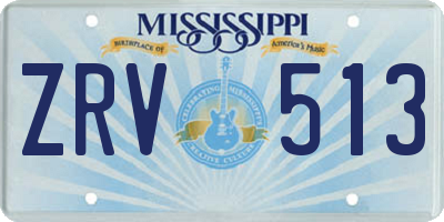 MS license plate ZRV513