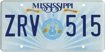 MS license plate ZRV515