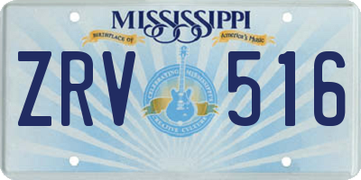MS license plate ZRV516