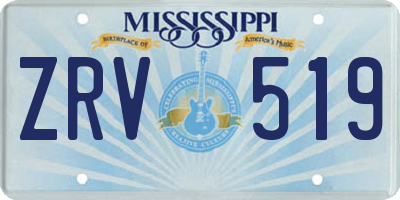MS license plate ZRV519