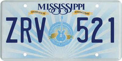 MS license plate ZRV521
