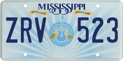 MS license plate ZRV523