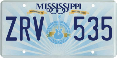 MS license plate ZRV535