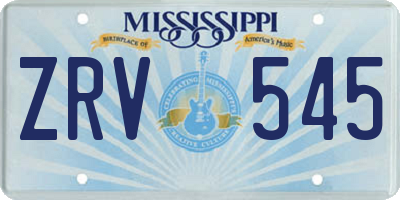 MS license plate ZRV545