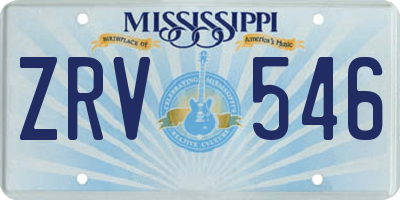 MS license plate ZRV546