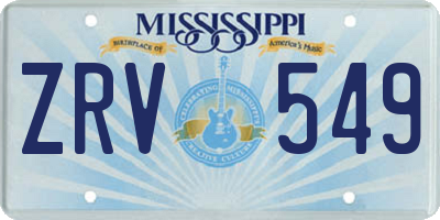 MS license plate ZRV549