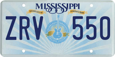 MS license plate ZRV550