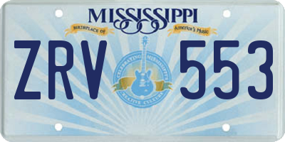 MS license plate ZRV553