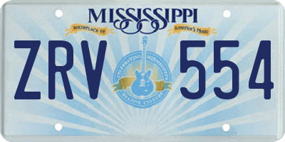 MS license plate ZRV554