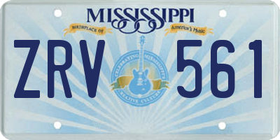 MS license plate ZRV561