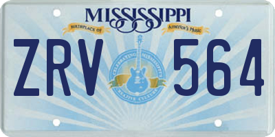 MS license plate ZRV564