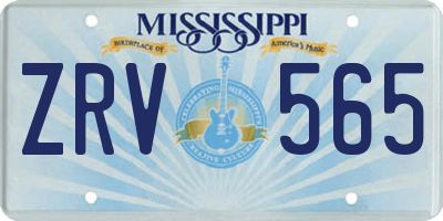 MS license plate ZRV565