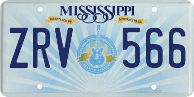 MS license plate ZRV566