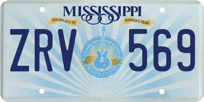 MS license plate ZRV569