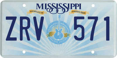 MS license plate ZRV571