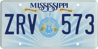 MS license plate ZRV573