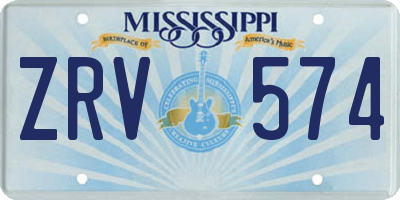 MS license plate ZRV574