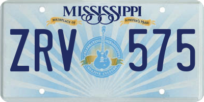 MS license plate ZRV575